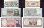 Italy. Three Banknotes, 1964-70 details below.