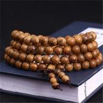 Natural Sandalwood 108 Bead Bracelet Buddhist Prayer Meditation Rosary Unisex
