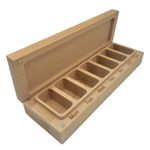 Wooden Weekly Daily Pill Box Organiser Tablet Medicine Storage Dispenser 7 Day