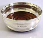 ENGLISH SOLID STERLING SILVER WINE BOTTLE COASTER 1972 BARWARE 110g