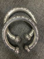 2 Pcs Fine Tibetan Silver Hand Made Prayer Bangle Bracelets !!!!
