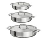 Triply Stainless Steel Shallow Casserole,Clad Rondeau,Saute Pan with Lid All Hob