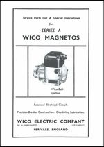 Wico Series A Magneto Service and Instructions Book Magneto Manual