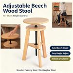 Adjustable Height Beech Wood Artist Painting Drafting Bar Stool