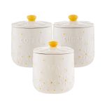 Ceramic Storage Jars Hand-Painted Daisy Airtight Pots Tea Coffee Sugar 700ml