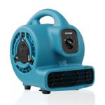 XPOWER P-80A Blue Mini Mighty Air Mover Fan, Communal Blower With External Plug