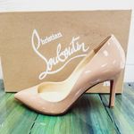 Christian Louboutin Pigalle 85 Patent Calf Nude Pumps Size 34 Red Bottoms
