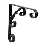 Qty 1 FANCY SCROLL Shelf BRACKET Hanging basket Black or White 4 Sizes available