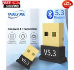 USB Bluetooth Dongle 5.3 Adapter PC Laptop Wireless Speakers For Windows 10 11