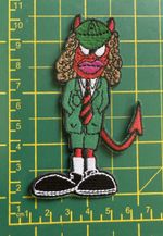 AC/DC Angus Devil Woven Sew Or Iron On Shaped Patch Officially Licensed