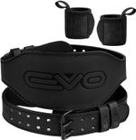 EVO LEATHER 6" Weight Lifting Belt Gym Training Power bodybuilding Back Support