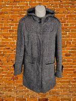 WOMENS LAURA ASHLEY SIZE UK 14 BLACK WOOL MIX SINGLE BREASTED OVERCOAT JACKET