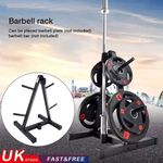 2 In 1 Weight Plates & Olympic Barbell Bars Storage Stand Rack Tree Stand Holder