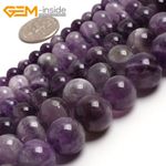 Natural Gemstone Purple Dream Lace Amethyst Round Beads For Jewellery Making UK