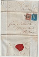 1842 LETTER RAILWAY SHARES 1d RED & 2d BLUE MALTESE CROSS CANCELS VERY RARE E/L