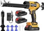 Cordless Electric Caulk Gun 6-Speed 300ml 10oz with 2x 2000mAh Batteries & LED