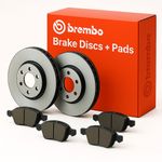 BREMBO Rear 2x Brake Disc + Brake Pad Set Fits Land Rover Range Rover Evoque