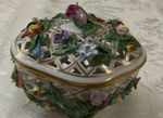 Carl Thieme Dresden Lidded Bowl. Reticulated pierced. c1900