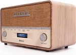 Vintage Style DAB+ & FM Radio With Bluetooth, Denver DAB-36 Lightwood