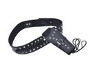 Holster Belt Leather Gun Revolver Holder Conical Studded Punk Cowboy Style black