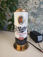 Vintage Miller Pilsner Lager Beer Advertising Table Lamp Bar Light 1980s/90s