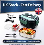 1.5L Electric Lunch Box Portable Self-Heating Food Container With Steel Liner