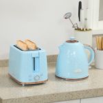 1.7L 3000W Fast Boil Kettle and 930W 2 Slice Toaster Set,  Light Blue