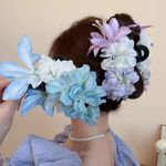 Womens Large Flower Bow Plastic Hair Claw Clips Barrettes Clamps Fashion ;