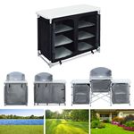 Camping Kitchen Stand Hiking Camping Kitchen Compartments Storage Stable