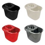 15L Plastic Mop Bucket With Wringer Mopping Floor Cleaning Commercial Home Tiles