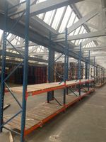 Industrial Pallet Racking - 4 Bays with Wooden & Metal Shelving