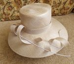 Frank Usher Wedding Occasion Formal Hat Naitral Fibres Medium 56cm Spiral Tags