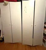 White Freestanding Wardrobe 2 Hinged Doors Bedroom Storage 175x125x50cm