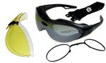 Birdz Phoenix Interchangeable Motorcycle Sunglasses/Goggles 3 Lens Kit with P...