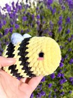 Mini Plush Amigurumi Bee Soft Toy, Black & Yellow Striped