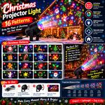 Christmas Projector Light 16 Patterns USB LED Santa Snowflake Party Decor