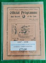 Tottenham Hotspur V West Ham United Football Programme Good Quality 1937/38 Div2