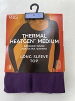 M&S Thermal Heatgen Medium Ladies Long Sleeve Top  in Blackberry - Size 8 - BNWT