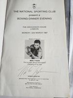 Mike Tyson Signed 1987 Boxing Program rarer Older Autograph Boxing Autographs