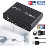 2026 HDMI Audio Extractor ARC To SPDIF Coaxial L/R Stereo RCA 3.5mm Jack Adapter