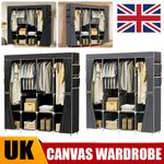 Large Canvas Fabric Wardrobe Portable Clothes Closet Storage Organizer Dustproof