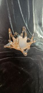 Small Art Glass Bowl In Apricot And Beige Colours With A Lustre Finish