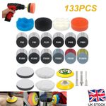 133PCS Sanding Discs Car Polishing Pads Kit for Drill, Headlight Restoration Set