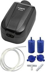 Aquarium Air Pump Twin Outlet Hidom HD-603 Kit With Airline Air Stones Valves