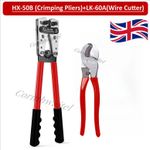 Battery Cable Lug Crimping Tool Wire Crimper With Cable Cutter for 10-0 AWG
