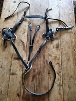 English Brown Leather  5 Point Breast Plate With Lambs Wool . Full Size Ex Con