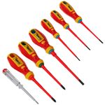 VDE Slim Screwdrivers 7pcs Insulated Electricians Set S3 SL3.5 SL4 SL5.5 PH2 PZ2