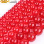4mm 6mm 8mm 10mm 12mm Red Jade Gemstone Round Beads For Jewelry Making 15"