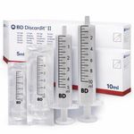 BD Discardit Luer Slip Disposable Plastic Medical Syringes 5, 10ml Sterile(BULK)
