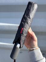 NEW GENUINE HUGO BOSS DESIGNER MONOGRAMME Pocket SUN SHADE UMBRELLA in BLACK